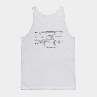 MP40 Submachine Gun Diagram (black) Tank Top